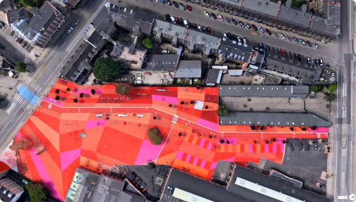 Supekilen, vue du ciel